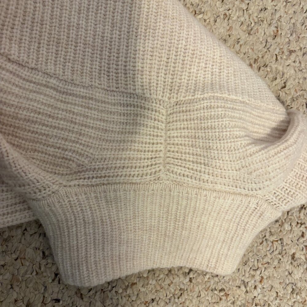 Everlane The Felted Merino Half Zip Sweater- White– Small – Like New - Picture 5 of 8